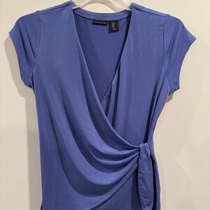 Tahari Women's Lavender Blue Wrap Top